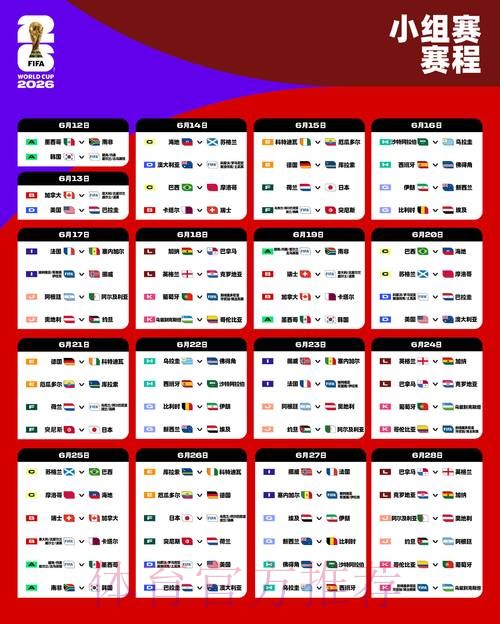 2026世界杯比赛时间实时